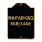 Signmission Pavement Stencil No Parking Fire Lane, Black & Gold Aluminum Sign, 18" x 24", BG-1824-24610 A-DES-BG-1824-24610 - alternate 1